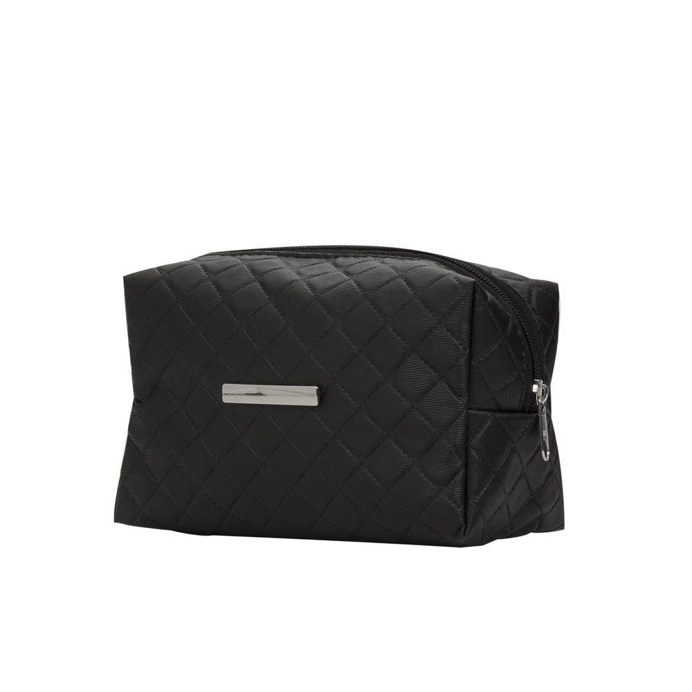 NECESSAIRE PUFF MATELASSÊ C/ DETALHE PRATA