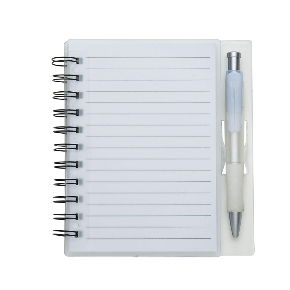 CADERNO PLÁSTICO C/ CANETA