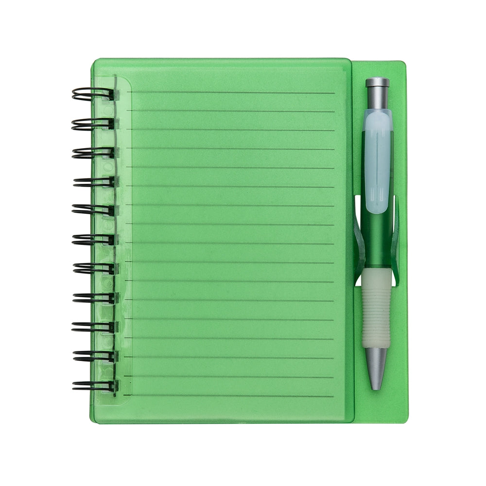 CADERNO PLÁSTICO C/ CANETA