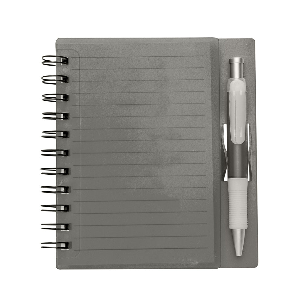 CADERNO PLÁSTICO C/ CANETA