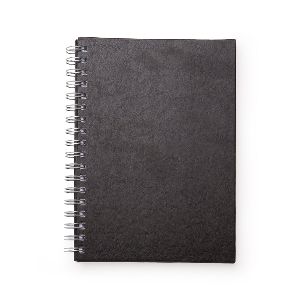 CADERNO C/ CAPA DE COURO SINTÉTICO 17 X 24CM
