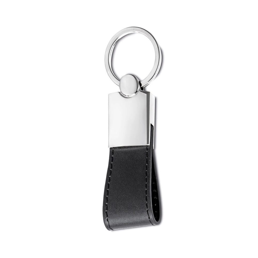 CHAVEIRO METAL C/ ALÇA COURO SINTÉTICO
