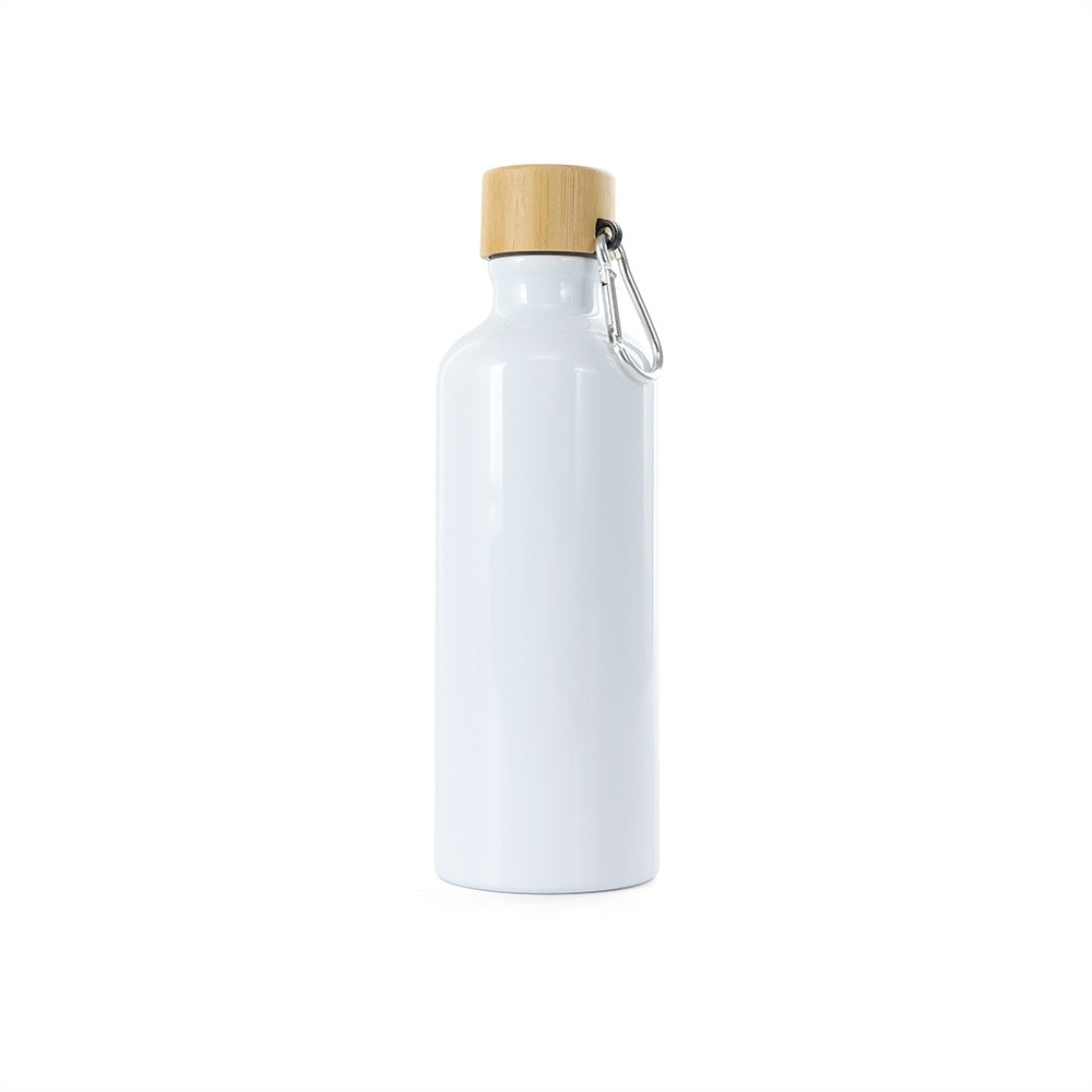GARRAFA ALUMÍNIO 500ML TAMPA BAMBU