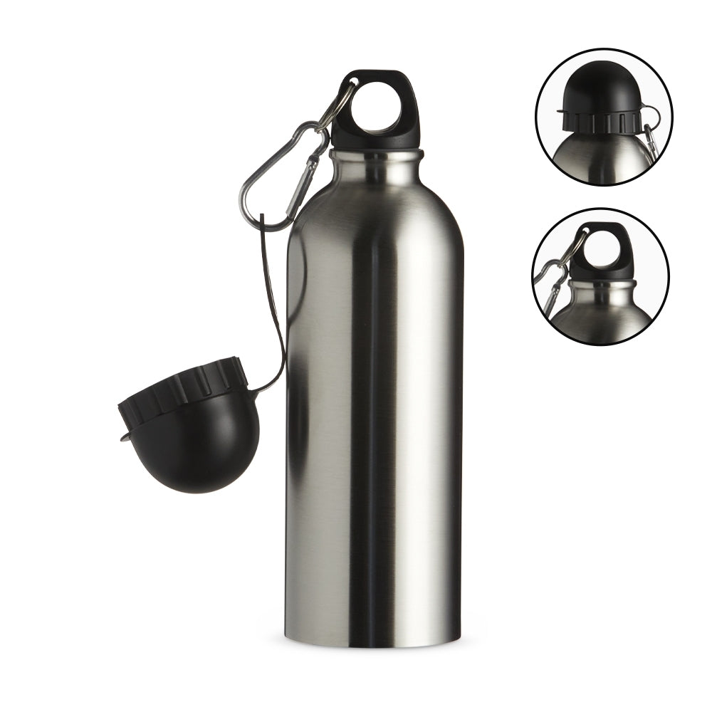 SQUEEZE INOX 500ML C/ BICO E MOSQUETÃO